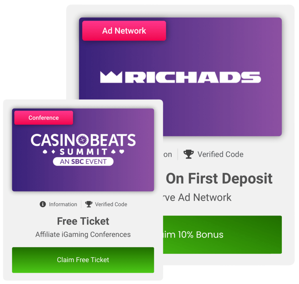 2 Benefits listings CasinoBeats and Richads