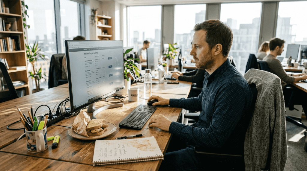 Affiliate marketer browsing directory listings